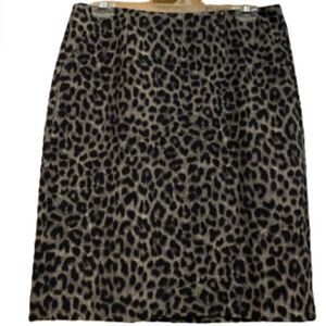 CABI WOMEN’s LEOPARD PRINT STRETCH PENCIL SKIRT Size S-M